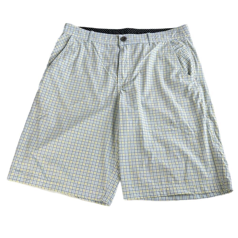 Lululemon Mens Multicolor Plaid Check Shorts Stretch Size 36 Inseam 11
